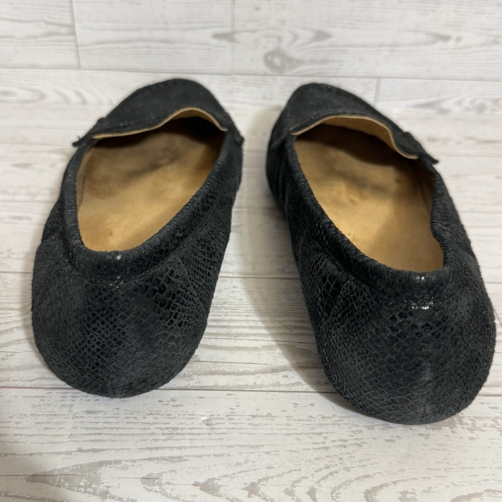 Vionic Larrun Driving Loafers Sz 8 Black Snakeskin Pattern Orthotic Flats Shoes - Picture 10 of 12